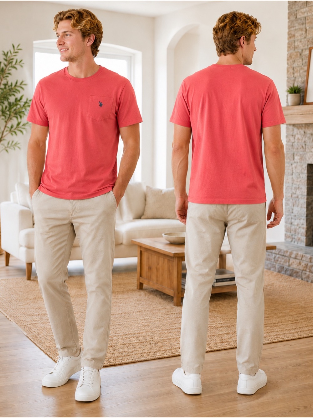 U.S. Polo Assn. Coral Crew Neck T-Shirt